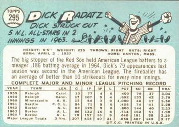 Dick Radatz  baseball card collectible - Main Image 2