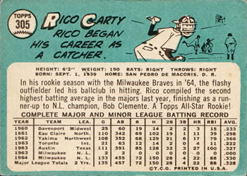Rico Carty  baseball card collectible - Main Image 2