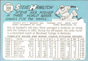 Steve Hamilton  baseball card collectible - Main Image 2