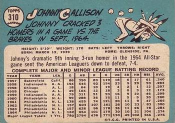 Johnny Callison  baseball card collectible - Main Image 2
