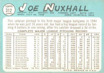 Joe Nuxhall  baseball card collectible - Main Image 2