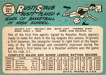 Rusty Staub  baseball card collectible - Main Image 2