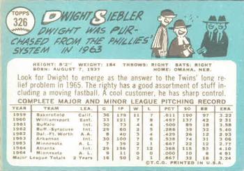 Dwight Siebler  baseball card collectible - Main Image 2