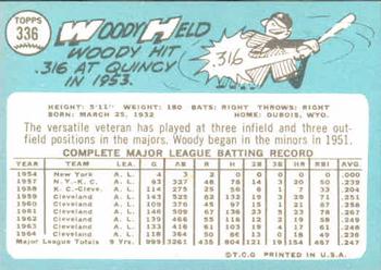 Woodie Held  baseball card collectible - Main Image 2