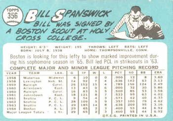 Bill Spanswick  baseball card collectible - Main Image 2