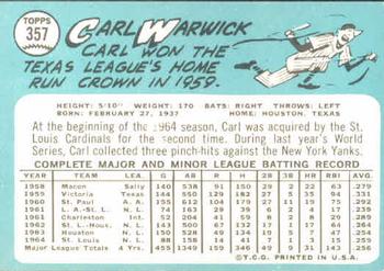 Carl Warwick  baseball card collectible - Main Image 2
