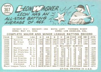 Leon Wagner  baseball card collectible - Main Image 2