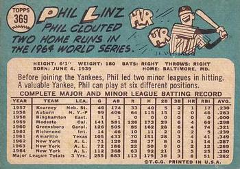Phil Linz  baseball card collectible - Main Image 2