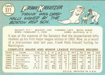 Frank Kreutzer  baseball card collectible - Main Image 2