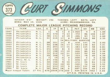 Curt Simmons  baseball card collectible - Main Image 2
