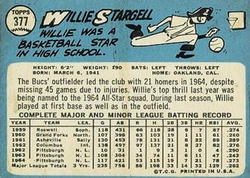 Willie Stargell  baseball card collectible - Main Image 2