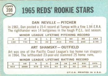 Reds 1965 Rookie Stars (Dan Neville / Art Shamsky)  baseball card collectible - Main Image 2