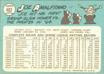 Joe Amalfitano  baseball card collectible - Main Image 2