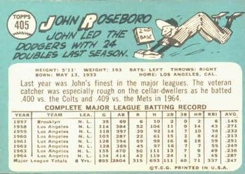 John Roseboro  baseball card collectible - Main Image 2