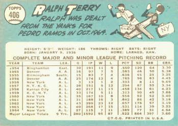 Ralph Terry  baseball card collectible - Main Image 2