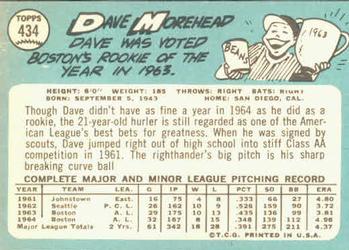 Dave Morehead  baseball card collectible - Main Image 2