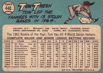 Tom Tresh  baseball card collectible - Main Image 2