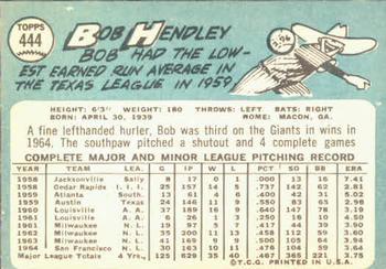 Bob Hendley  baseball card collectible - Main Image 2