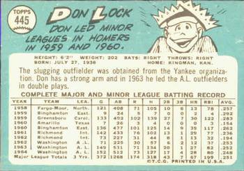 Don Lock  baseball card collectible - Main Image 2