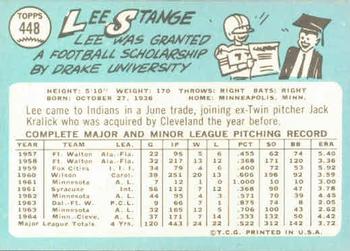 Lee Stange  baseball card collectible - Main Image 2