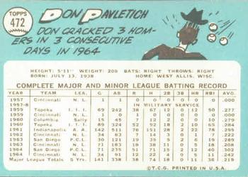 Don Pavletich  baseball card collectible - Main Image 2