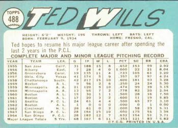Ted Wills  baseball card collectible - Main Image 2