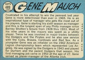 Gene Mauch  baseball card collectible - Main Image 2