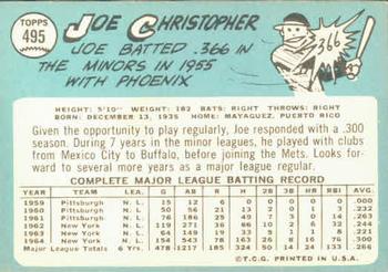 Joe Christopher  baseball card collectible - Main Image 2
