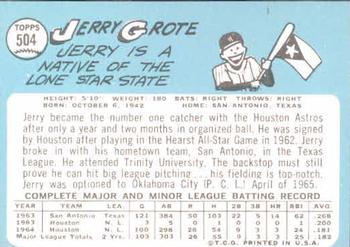Jerry Grote  baseball card collectible - Main Image 2