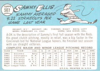 Sammy Ellis  baseball card collectible - Main Image 2