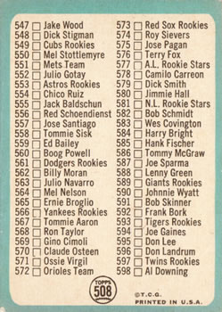 7th Series Checklist: 507-598  baseball card collectible - Main Image 2