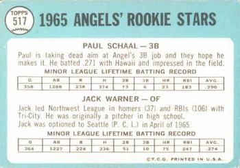 Angels 1965 Rookie Stars (Paul Schaal / Jack Warner)  baseball card collectible - Main Image 2