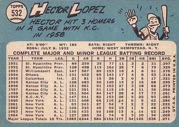 Hector Lopez  baseball card collectible - Main Image 2