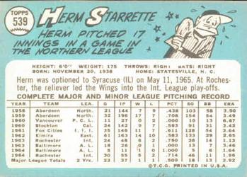 Herm Starrette  baseball card collectible - Main Image 2