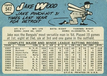 Jake Wood  baseball card collectible - Main Image 2