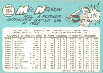 Mel Nelson  baseball card collectible - Main Image 2
