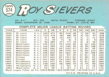 Roy Sievers  baseball card collectible - Main Image 2