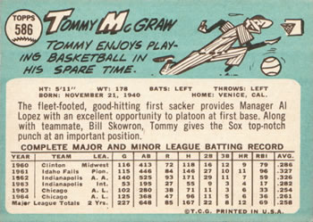 Tommy McCraw  baseball card collectible - Main Image 2