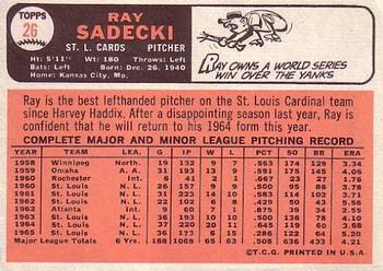 Ray Sadecki  baseball card collectible - Main Image 2
