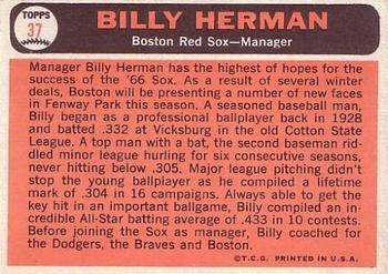 Billy Herman  baseball card collectible - Main Image 2