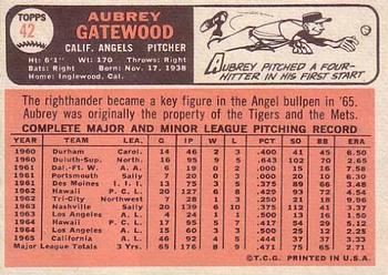 Aubrey Gatewood  baseball card collectible - Main Image 2
