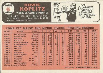 Howie Koplitz  baseball card collectible - Main Image 2