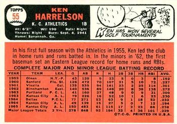 Ken Harrelson  baseball card collectible - Main Image 2