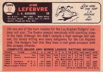 Jim Lefebvre  baseball card collectible - Main Image 2