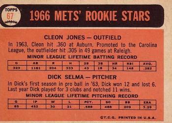 Mets 1966 Rookie Stars (Cleon Jones / Dick Selma)  baseball card collectible - Main Image 2