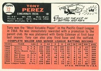 Tony Perez  baseball card collectible - Main Image 2