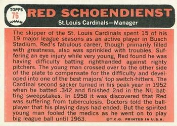 Red Schoendienst  baseball card collectible - Main Image 2