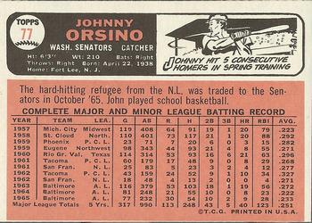 Johnny Orsino  baseball card collectible - Main Image 2