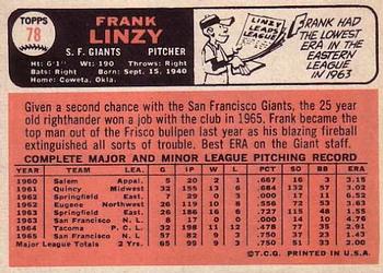 Frank Linzy  baseball card collectible - Main Image 2