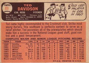Ted Davidson  baseball card collectible - Main Image 2